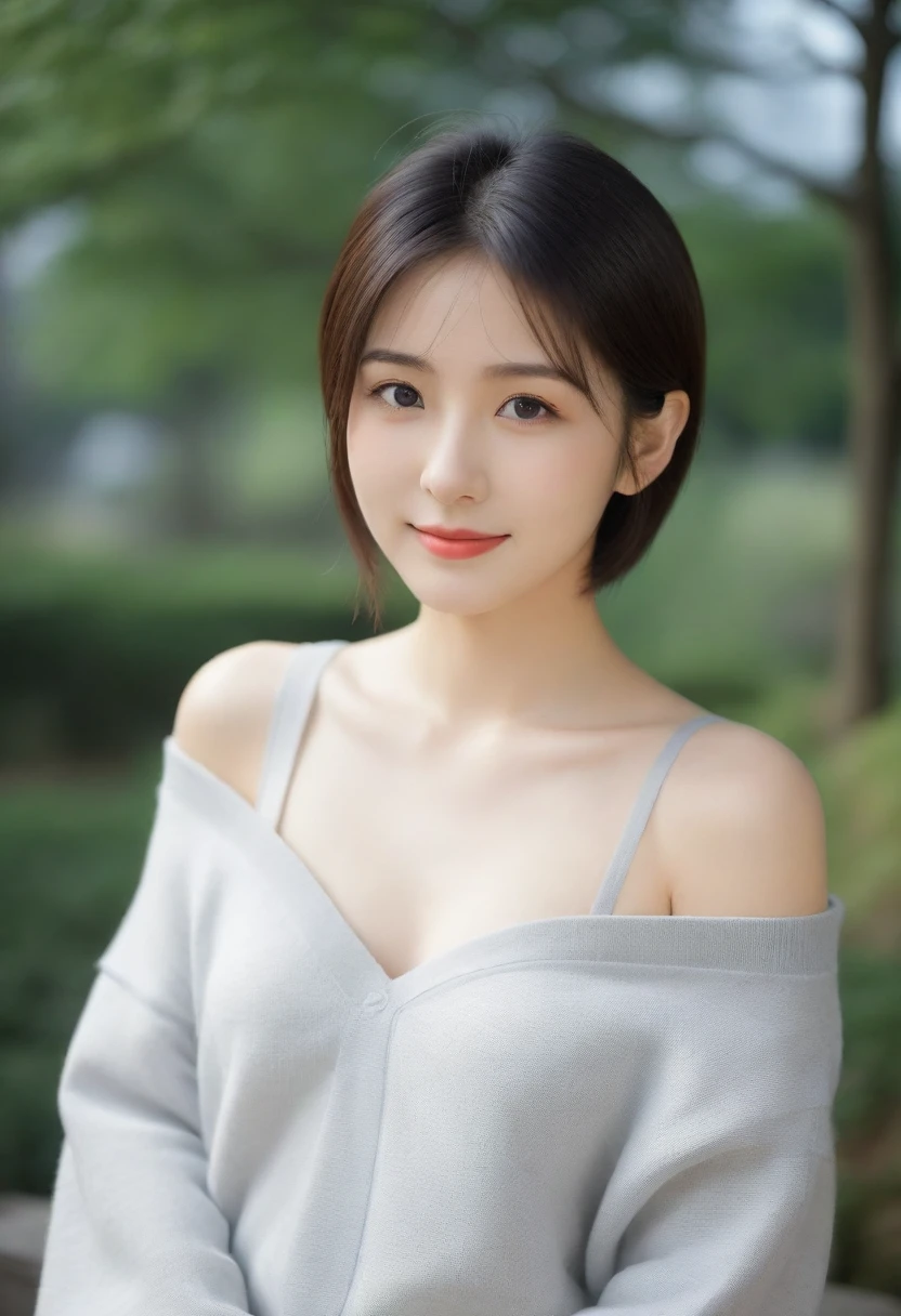 8k, Ultra-high resolution, Highest quality, masterpiece, 三分割法によるphotograph,Surreal, photograph, 1 girl, (16 years old:1.3), pretty girl, Cute face, Beautiful eyes in every detail, 細かくdetailedに,masterpiece,, One Girl:1.2, Japan Female Announcer,whole body,Young Wife,Urban area,street tree,(V-neck sweater, Off the shoulder:1.2),Pencil Skirt,clavicle,Full of cleanliness,A carefree smile,Healing the heart,Short Bob,Looking at the audience、beauty,Long neck、Laugh a little、Please close your mouth and laugh、(((Ideal body type))),A-cup small breasts :2,、Portraiture:2、Perfect Anatomy、鮮明なdetailed、detailed、Surreal、Light and shadow,Strong light