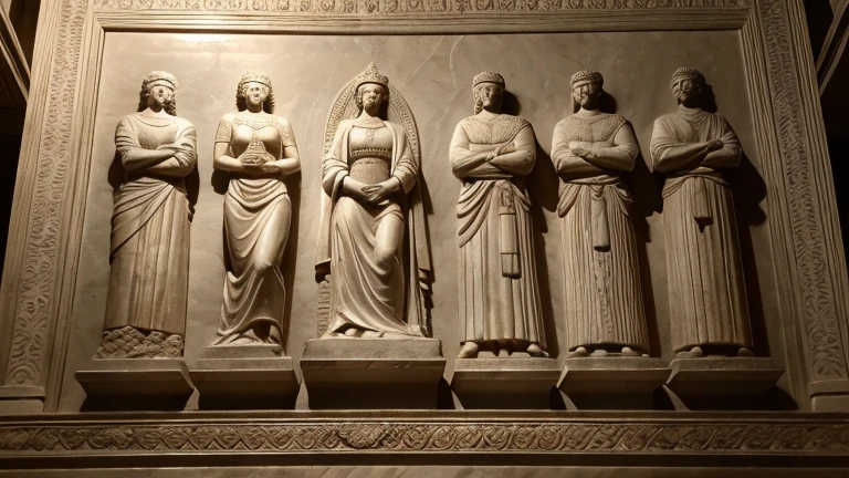 Images of historical artifacts representing the era of Solomon, como moedas antigas, stone inscriptions, or artistic representations based on biblical descriptions.