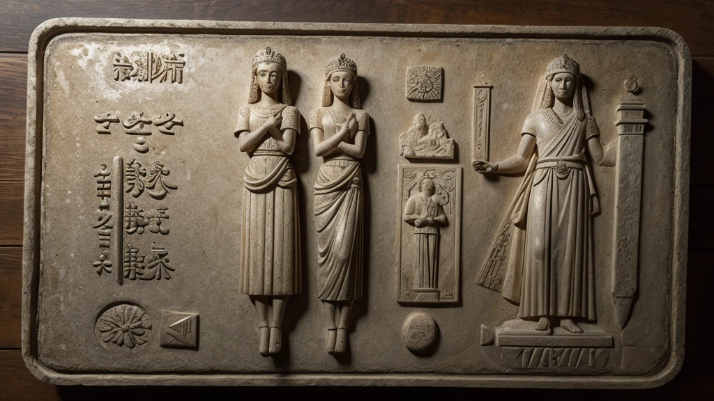 Images of historical artifacts representing the era of Solomon, como moedas antigas, stone inscriptions, or artistic representations based on biblical descriptions.