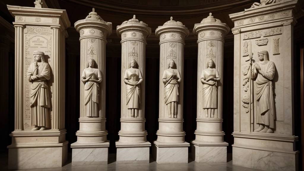 Images of historical artifacts representing the era of Solomon, como moedas antigas, stone inscriptions, or artistic representations based on biblical descriptions.