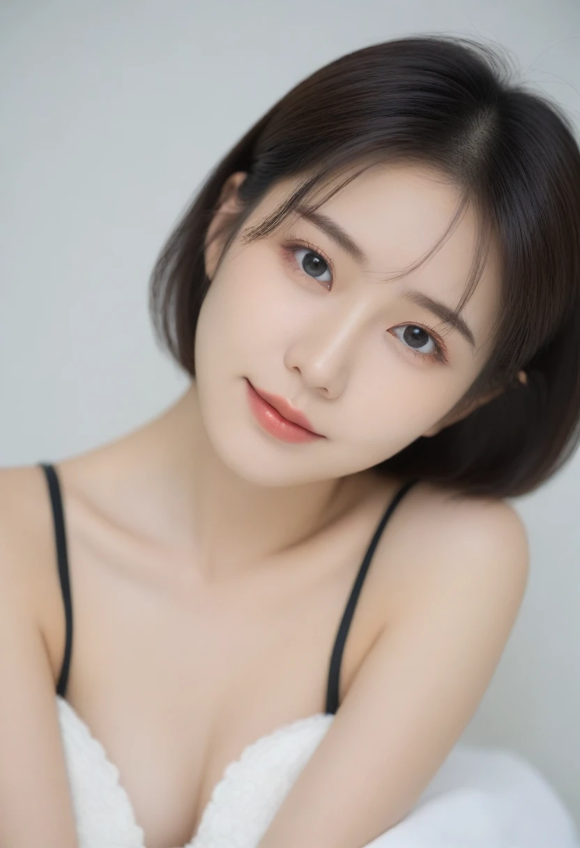 8k, Ultra-high resolution, Highest quality, masterpiece, 三分割法によるphotograph,Surreal, photograph, 1 girl, (:1.3), pretty girl, Cute face, Beautiful eyes in every detail, 細かくdetailedに,masterpiece,, One Girl:1.2, Japan Female Announcer,whole body,Young Wife,Dear Future City,Black Micro Bikini,Black high heels、Full of cleanliness,A carefree smile,Healing the heart,Short Bob,Looking at the audience、beauty,Long neck、Laugh a little、Please close your mouth and laugh、(((Ideal body type))),A-cup small breasts :2,、Portraiture:2、Perfect Anatomy、鮮明なdetailed、detailed、Surreal、Light and shadow,Strong light 