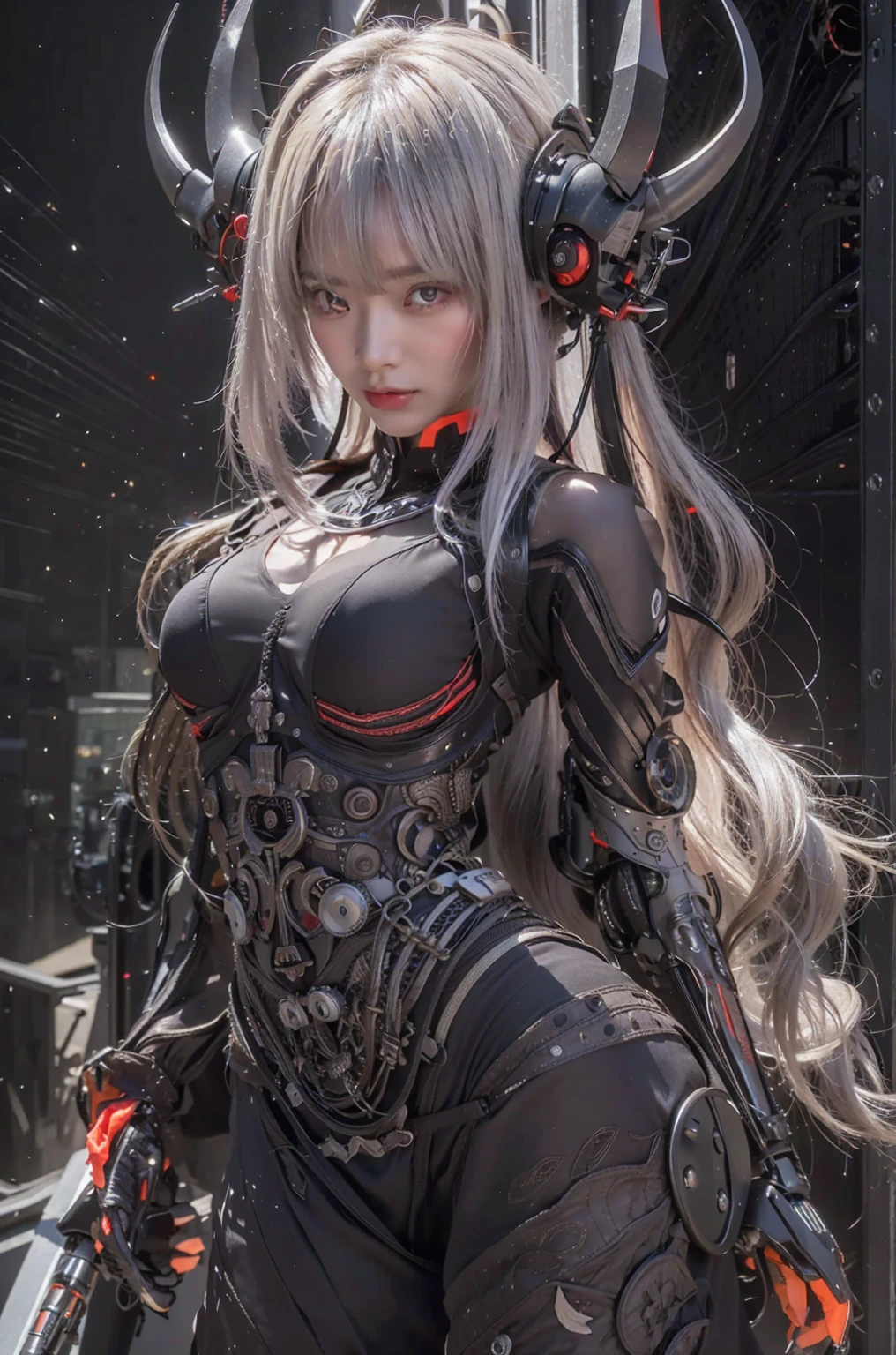 (masterpiece, best quality:1.2), (8k uhd, 16k, 32k, ultra high res), Steampunk, fictional WWII former Japanese Imperial Army armored car and cyborg Japanese female soldier, beautiful face, torn pants, dirty clothes, very intricate details, olive drab paint, peeling paint, weathering, fortress attack, realistic photo, taken with Fuji film X-T30+Nokton. HDR10