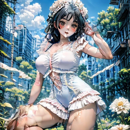 Taiwanese girl 18 years old with baby face and big breasts((a lot of,Big boobs))arafed asian woman wearing white shirt and black shorts lying on yoga mat,Very beautiful and cute cat girl,Beautiful young girl,Anime Girls Cosplay,girl with cat ears,real life anime girls,animated cat girl,cat ears and tail, cat ears anime girl, korean girl, Ahri from League of Legends is a girl wearing a maid outfit,有著Big boobs,There are three women in maid costumes,Doing push-ups on mat in gym,charming depiction,Lively and dynamic