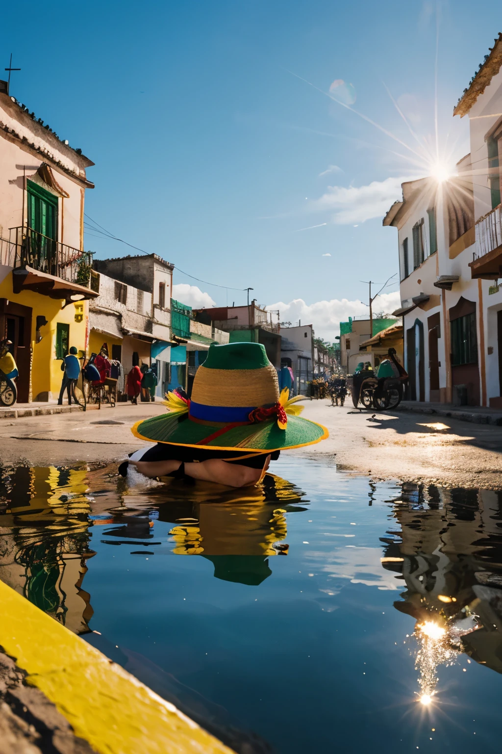 Hats with bright colors with warlike reflections Mexico