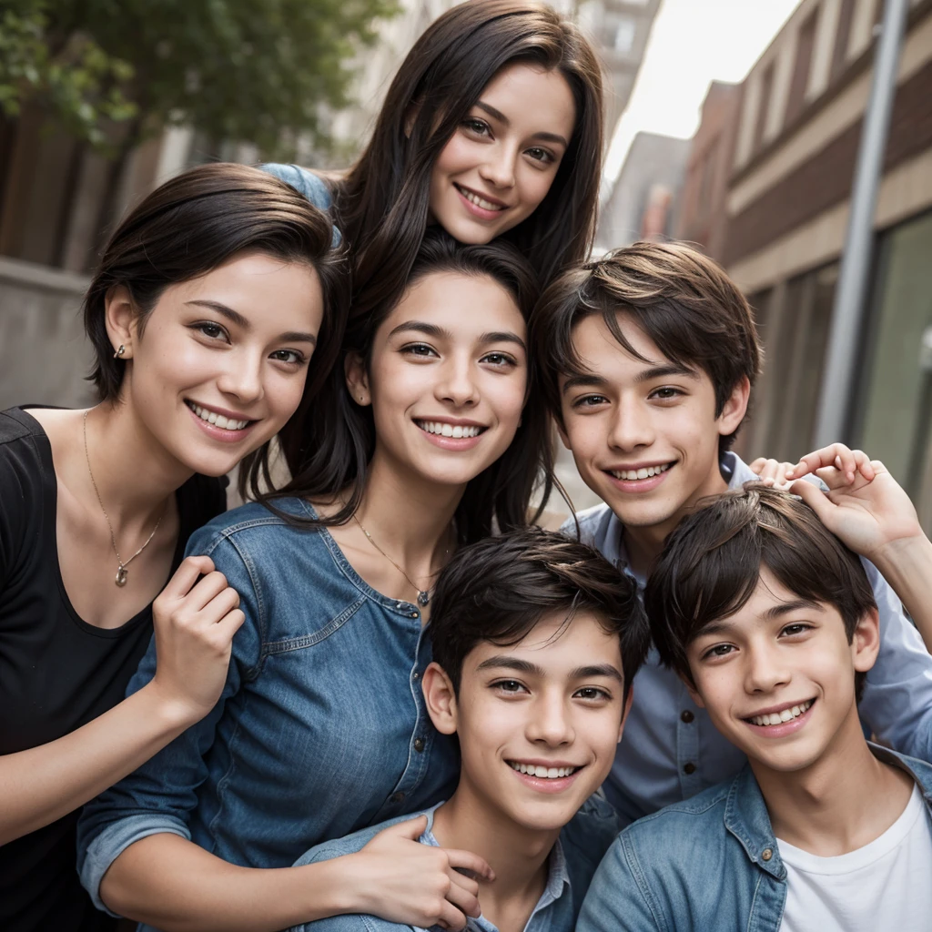 There were 3 people, a woman, a mother, and , a boy. They are smiling