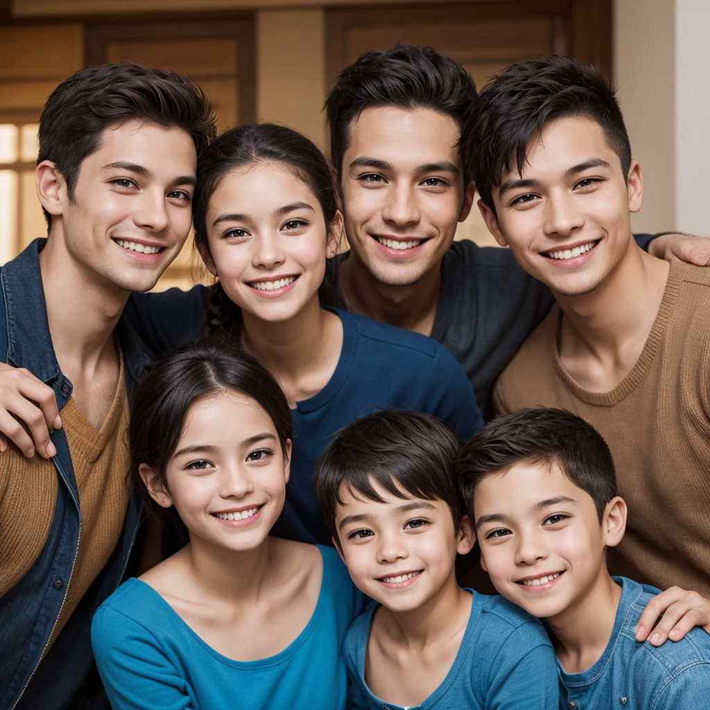 There were 3 people, a woman, a mother, and , a boy. They are smiling