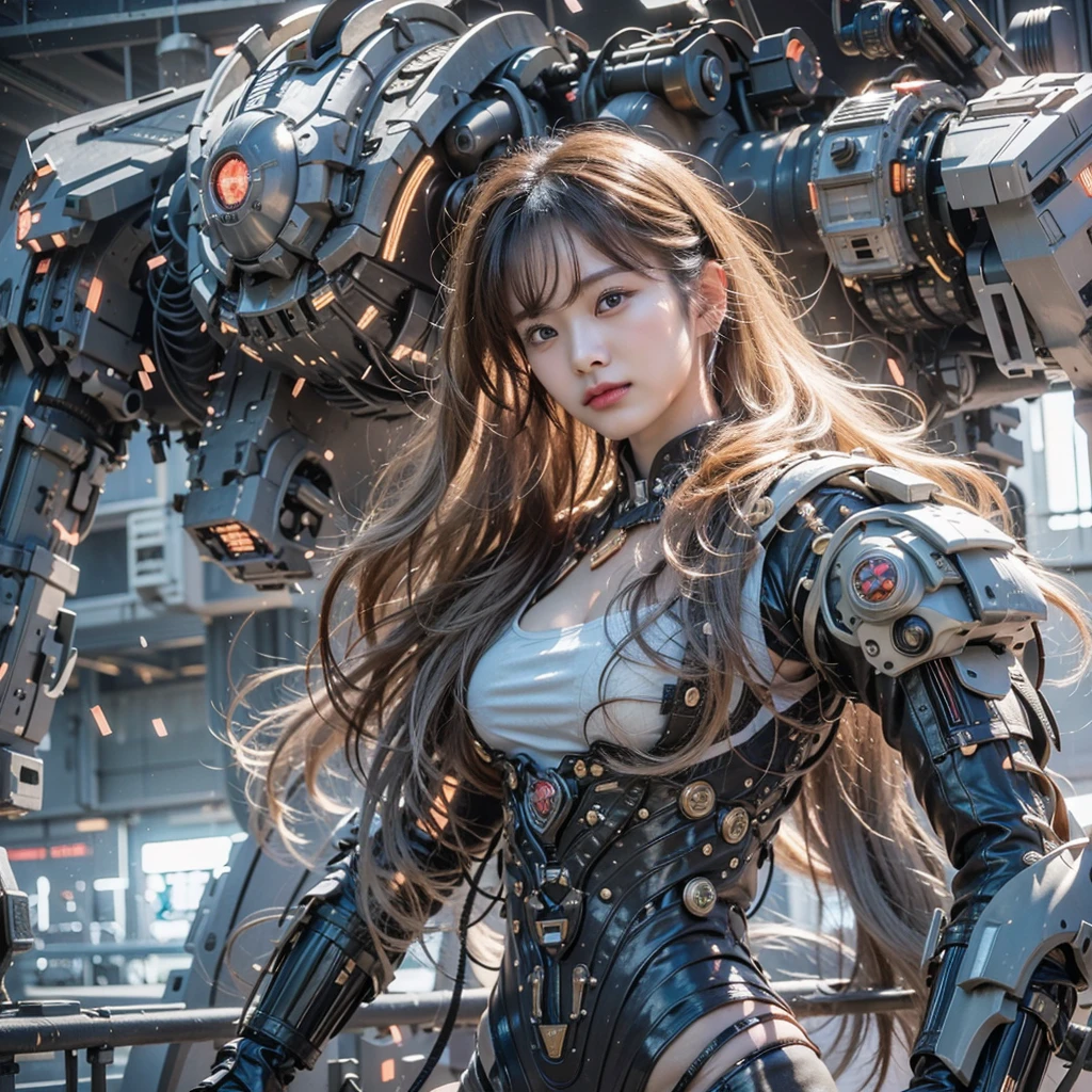 (masterpiece, best quality:1.2), (8k uhd, 16k, 32k, ultra high res), Steampunk, fictional WWII former Japanese Imperial Army armored car and cyborg Japanese female soldier, beautiful face, torn pants, dirty clothes, very intricate details, olive drab paint, peeling paint, weathering, fortress attack, realistic photo, taken with Fuji film X-T30+Nokton. HDR10