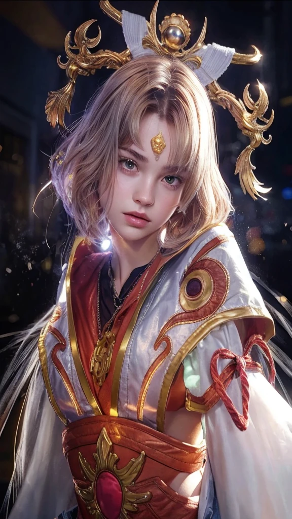 ((medium breast, tomboy girls, small head)), daylight, sunlight, (chiseled abs : 1.1), (perfect body : 1.1), (short wavy hair : 1.2) , auburn hair, collar, chain, full body shot, crowded street, wearing black tanktop, jeans jacket, ((shorts)), (extremely detailed CG 8k wallpaper), (an extremely delicate and beautiful), (masterpiece), (best quality:1.0), (ultra highres:1.0),  beautiful lighting ,perfect lightning, realistic shadows, [highres], detailed skin, ultra-detailed 