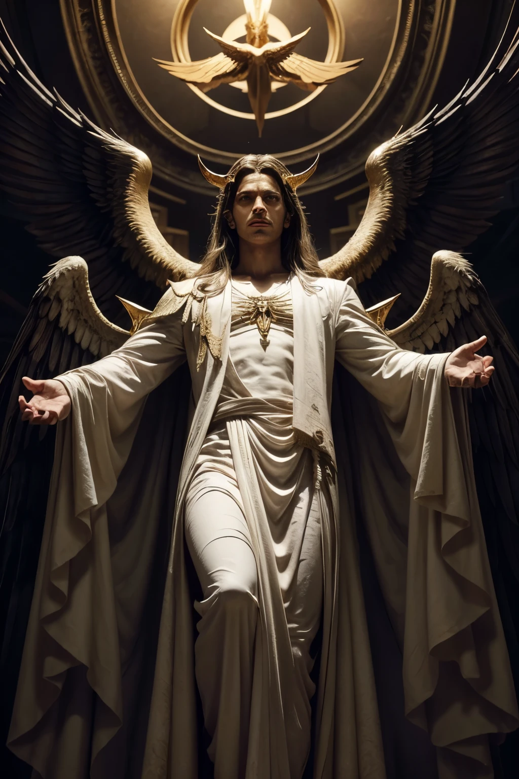 Lucifer was created by God as a "Querubim" perfeito, cheio de sabedoria e esplendor. He played a crucial role in heavenly worship, leading the angelic choirs and serving as guardian of God&#39;s holy mountain,