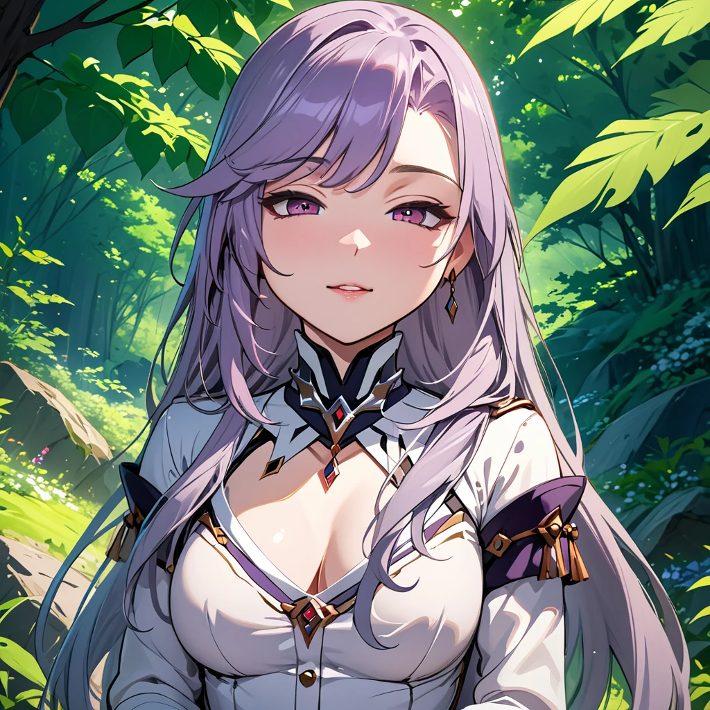 (masterpiece, best quality:1.2), 1girl, solo, Sonata, purple hair, nature, hentai