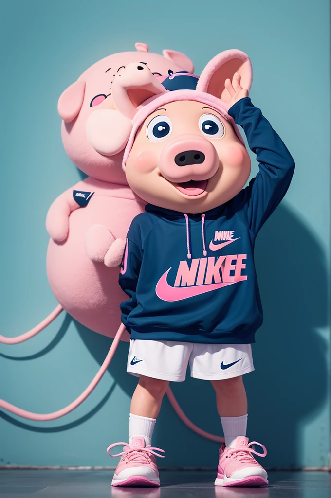 Crie uma imagem do George pig com a roupa da Nike 