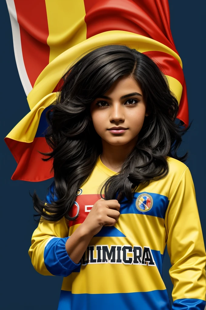 Creame un mascot logo donde la mascota sea un chico gamer de cabello negro con la bandera de colombia y debajo tengan las letras "EL COJO"