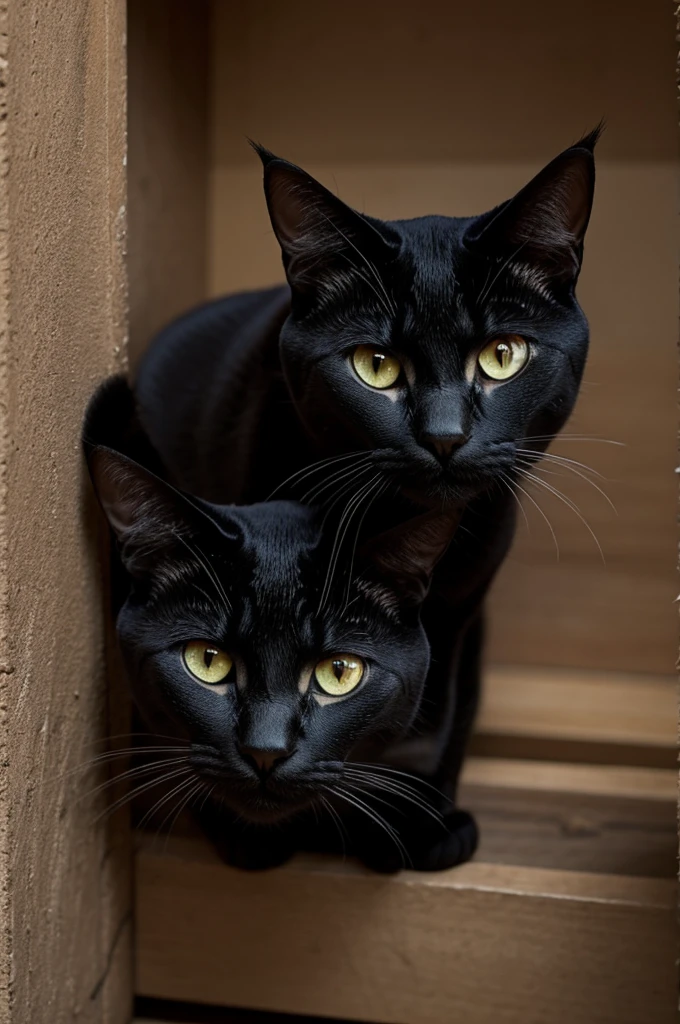 Un gato negro de ojos celestes 