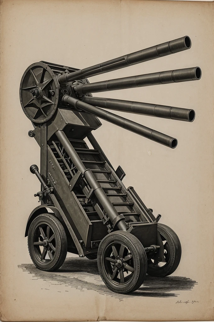 A drawing title that says artillery