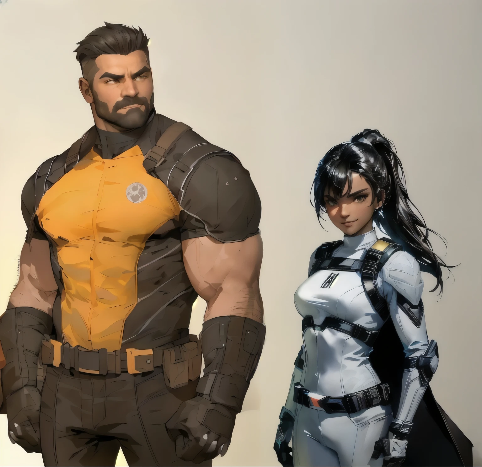 there are two different pictures of a man and a woman, ruan jia and joao ruas, greg rutkowski and krenz cushart, artgerm and genzoman, krenz cushart and wenjun lin, jazza and rossdraws, rossdraws and jazza, greg rutkowski and krenzcushart