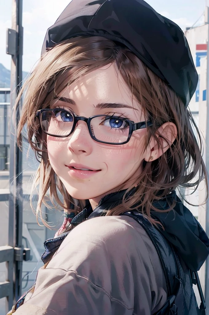 最high quality, high quality, High resolution, high quality texture, high quality shadows, High resolution, Beautiful details, Detailed CG, Detailed Texture, Realistic representation of face, Realistic, colorful, delicate, Cinematic Light, Side light, Lens flare, Ray Tracing, sharp concentrated, (1 Girl,concentrated:1.3), ( Intricate details, compensate, PureErosFaceV1:0.5), (細部まで美しいdelicateな顔, 緻密で美しいdelicateな瞳, Perfect Facial Proportions, Dense skin, Optimal ratio of four fingers to one thumb, Beautiful breasts, Beautiful Hips, Smooth upper abdomen, Blue Eyes Glasses blush Looking up Shy laugh 30 years old Winter clothing Thermal pants Woolen hat gloves Mountaineering backpack Glasses blush Looking up Alaska Glacier Snowstorm adventurous journey Deep love and trust blush Master、really like。love you。