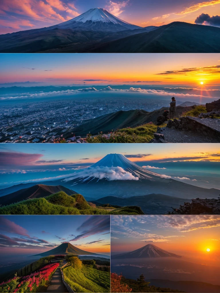 View from the summit of Mount Fuji、sunrise