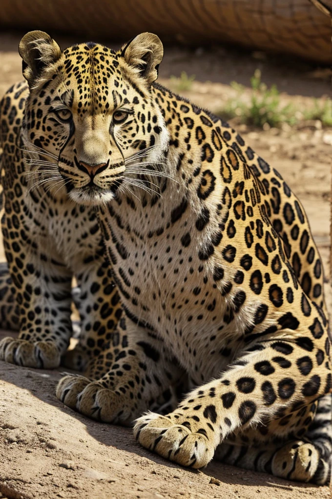 Cuy abrazando un leopardo