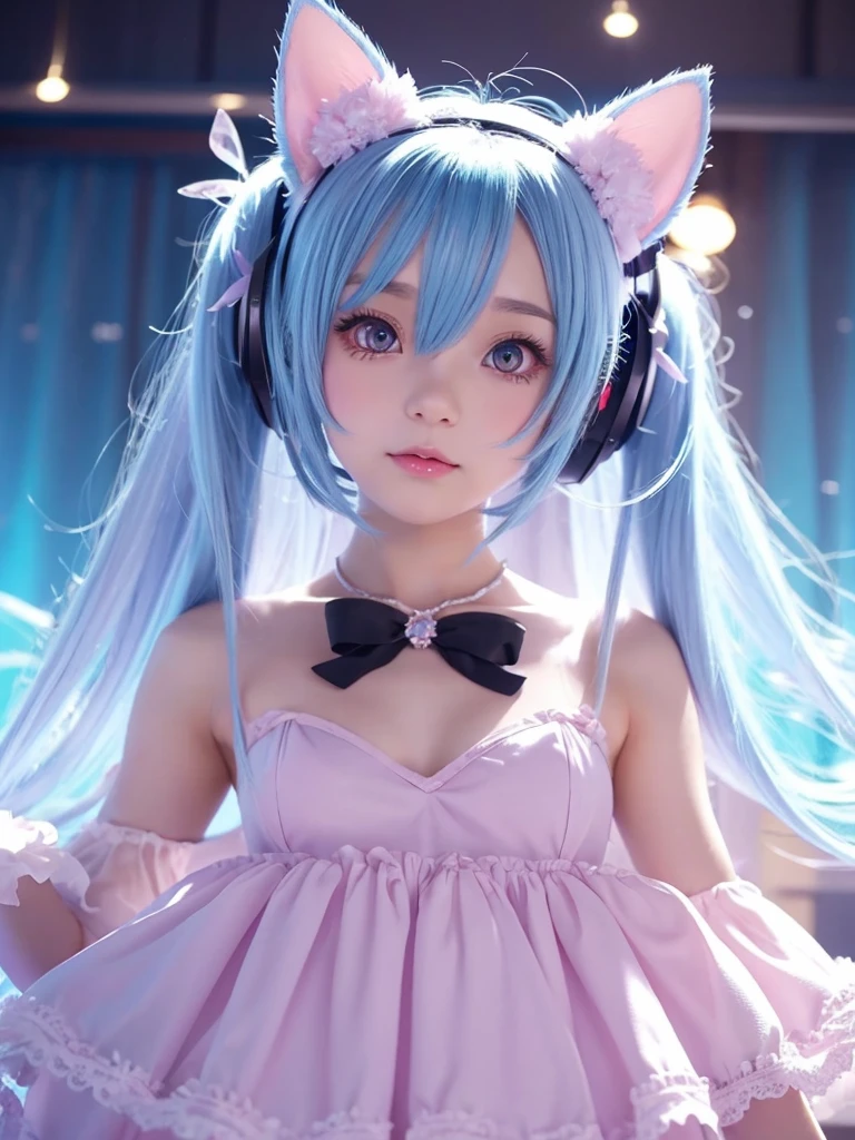  Close-up of a person wearing a dress and cat ears, Anime VTuber Full Body Model, Live2D Virtual Youtuber Model, Full body fairy, Anime Moe Art Style, Anime-style 3D, Single character full body, rimuru, Lori, Cute 3D anime girl render, Cute anime waifu in a nice dress