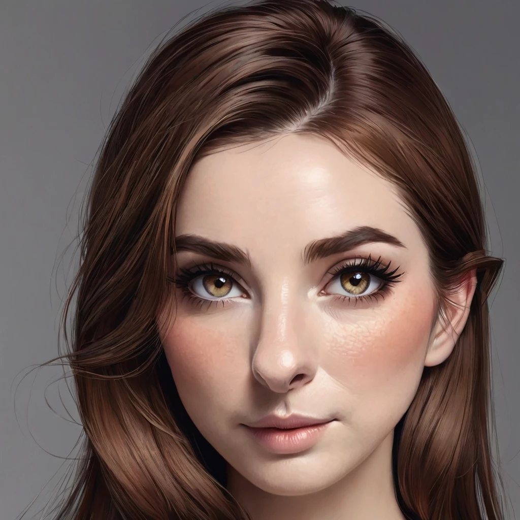 ultra sharp portrait, woman, tied brown hair, light eyes, large nose, beard, hair on the cheeks