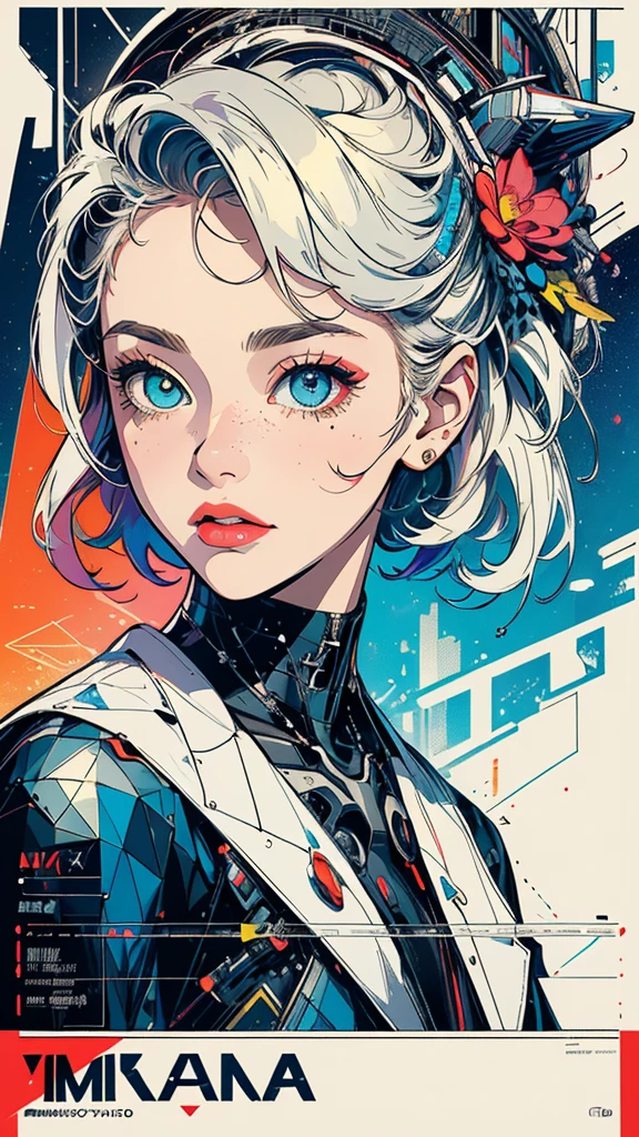 (((masterpiece, highest quality))),(((solo:1.2))),(((1girl:1.2))),32k wallpaper, very detailed, poster, vintage science fiction, 1960s,(((((geometric cinematic movie poster))))), (bauhaus), shape,(((abstract))), mid century modern, movie poster, vintage, Perfect Lady,1970's, halftone, speech bubble,(((portfolio,Close-up))),((various angle)),(((bust up))),((highlight)),Vast landscape,((((heterochromia)))),(((complete. detailed face))),(((Extremely talented))),(((most complecated machine))),((Overall colorfully)),(Looking up)