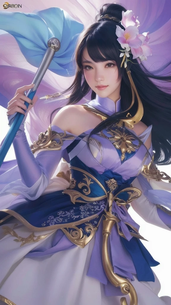 a close up of a woman holding a flower and a staff, extremely detailed artgerm, artgerm lau, style of artgerm, artgerm detailed, ! dream artgerm, style artgerm, artgerm. anime illustration, artgerm and ruan jia, artgerm. high detail, trending artgerm