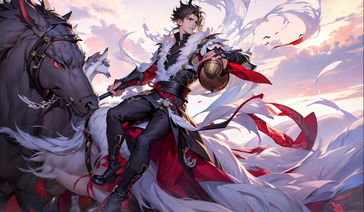 um close up de uma pessoa segurando uma espada e um escudo, por Yang J, Heise Jinyao, keqing do impacto genshin, zhongli do impacto genshin, cai xukun, arte oficial, mobile wallpaper, handsome guy in demon slayer art, inspired por Yang Jin, Qi Yang, inspirado em Huang Shen, olchas logan cura liang xing