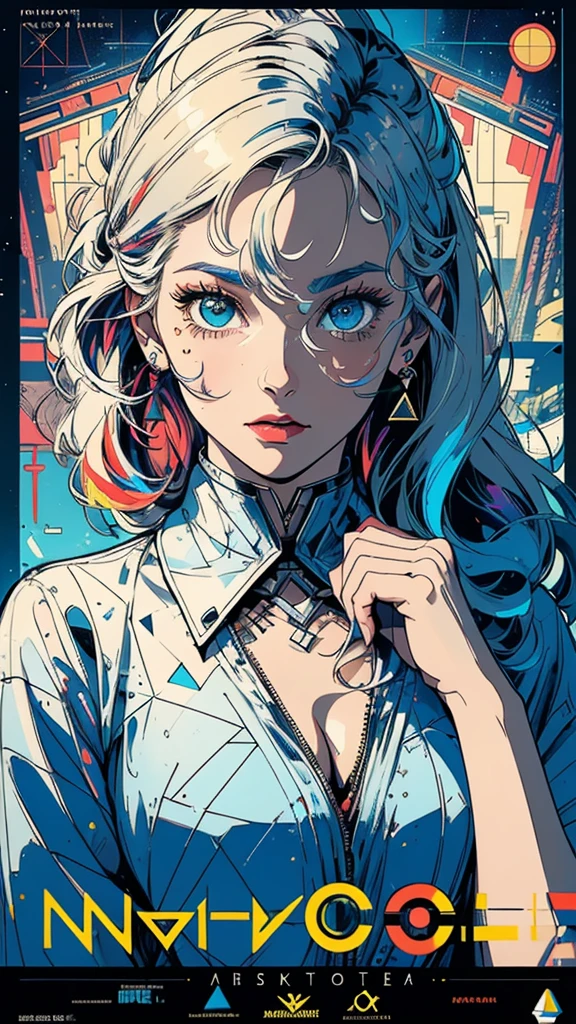 (((masterpiece, highest quality))),(((solo:1.2))),(((1girl:1.2))),32k wallpaper, very detailed, poster, vintage science fiction,(((((geometric cinematic movie poster))))), (bauhaus), shape,(((abstract))),(mid century modern),movie poster,(((((portfolio))))),(((((Close-up))))),(((((bust up))))),((((more various angle)))),(((highlight))),((((heterochromia)))),(((complete. detailed face))),(((Extremely talented))),(((((most complecated machine))))),Colorful color scheme,(Cleavage),(((((unlimited mechanic Workaholic))))),(((Absolutely blank background)))