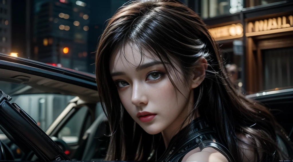 masterpiece，quality，Best quality，official art，（Beauty and aesthetics：1.2），（masterpiece：1.3）， （8K， Realistically， RAW photo quality is the best： 1.4）， Beautiful face， （Realistic face），Ultra-high resolution， Ultra-realistic photos， The content is very detailed， Golden Ratio， （Energetic：1.3），（saturation：1.3），Unreal Engine， (High Detail: 1.9)，（woman：1.4），（Sexy body），Mature woman，Mid-range lens，dramatic，（night），（Bustling streets：1.8）