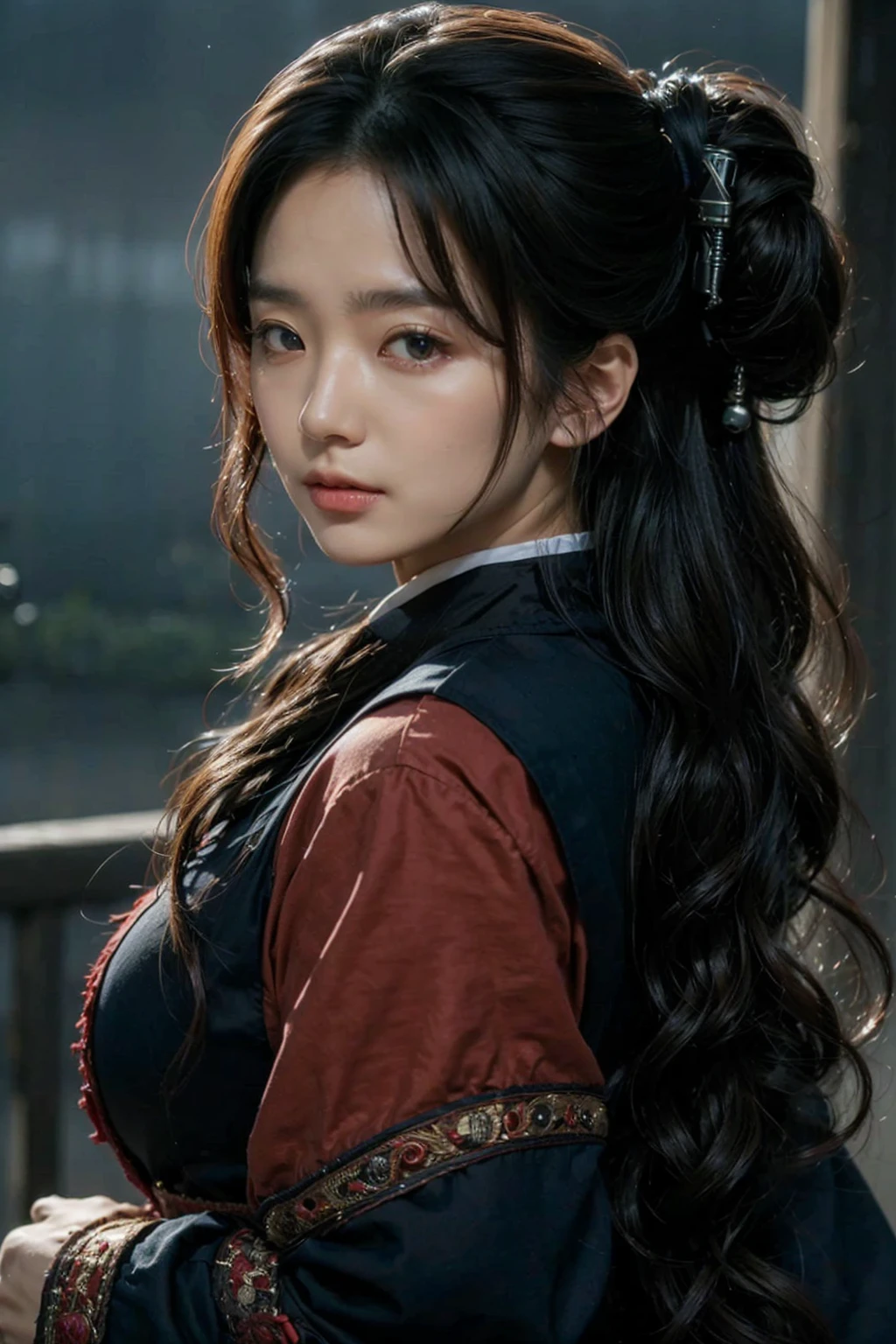 (masterpiece, best quality:1.2), (8k uhd, 16k, 32k, ultra high res), Steampunk, fictional WWII former Japanese Imperial Army armored car and cyborg Japanese female soldier, beautiful face, torn pants, dirty clothes, very intricate details, olive drab paint, peeling paint, weathering, fortress attack, realistic photo, taken with Fuji film X-T30+Nokton. HDR10