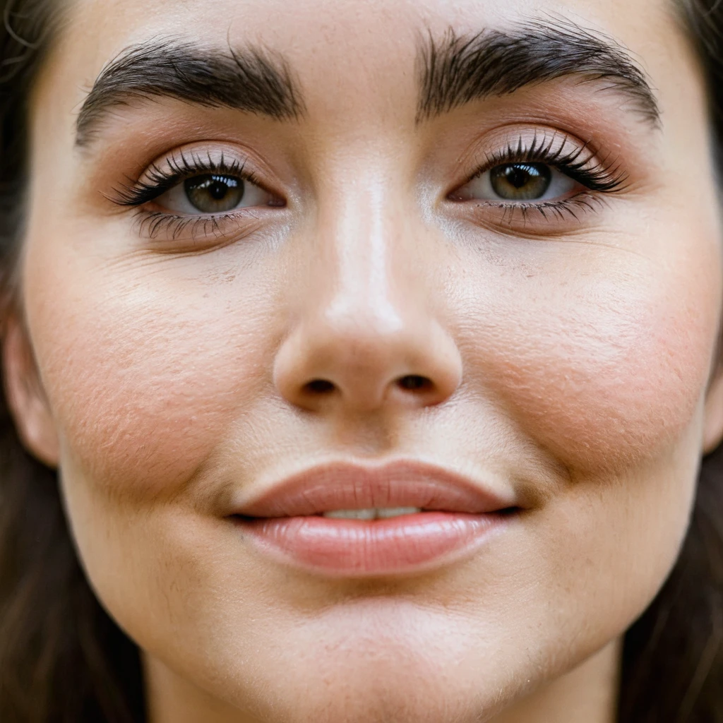
bearded woman with hairy cheeks