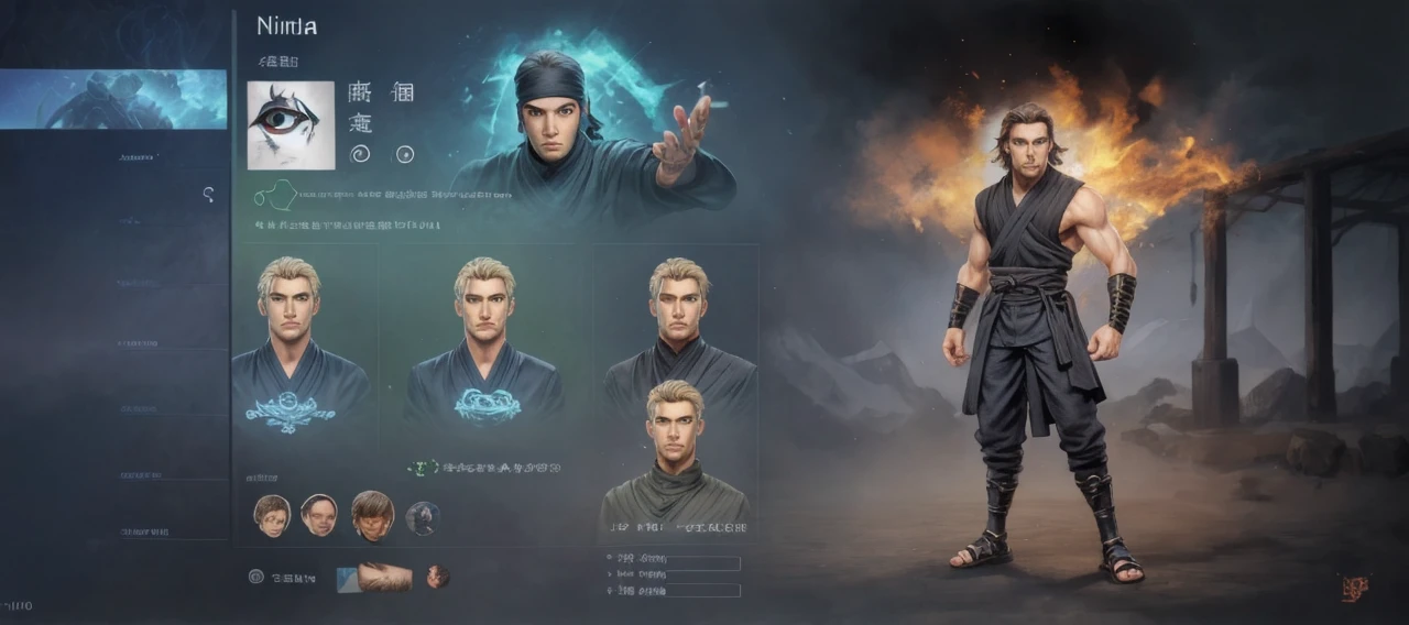 ninja, realistic, make more handsome