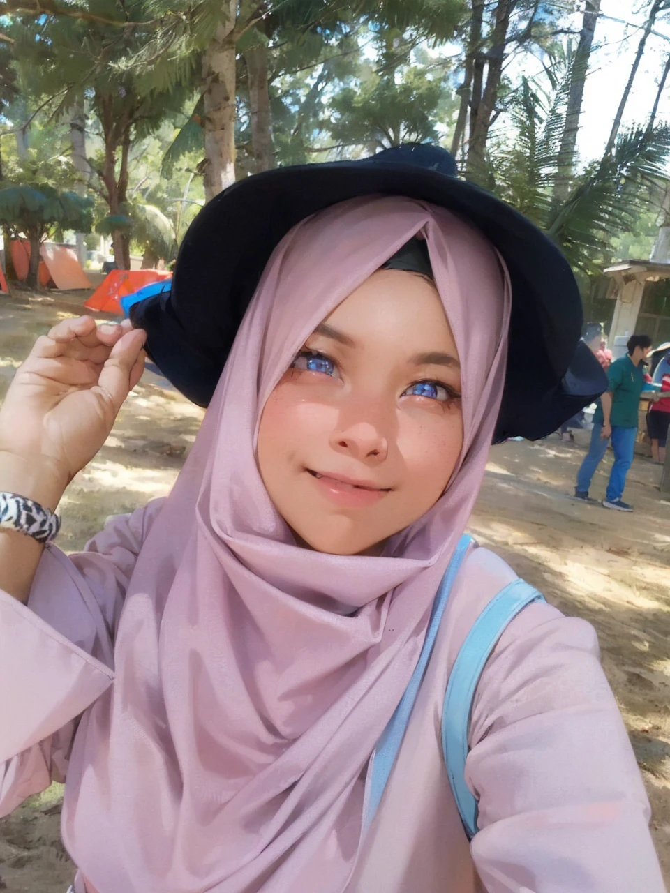 ((Best Quality, 8K, Masterpiece: 1.3)), ((1girl:1.5)), Slim Abs Beauty: 1.3, Casual Hairstyle, (Blue Long Group: 1.5), Super Fine Face, Delicate Eyes, Double Eyelids, Smile, (Showing Tiger Teeth: 1.2), Dancing