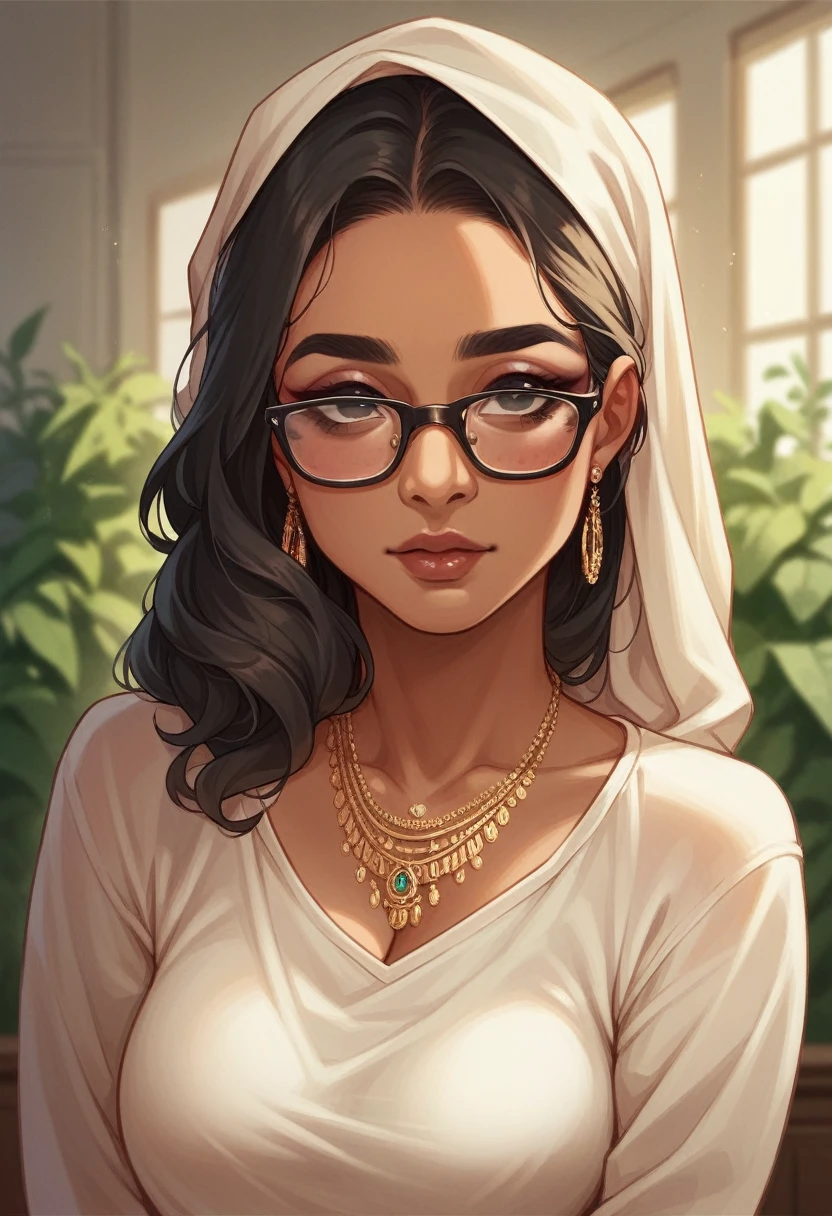 Beautiful muslim girl with glasses