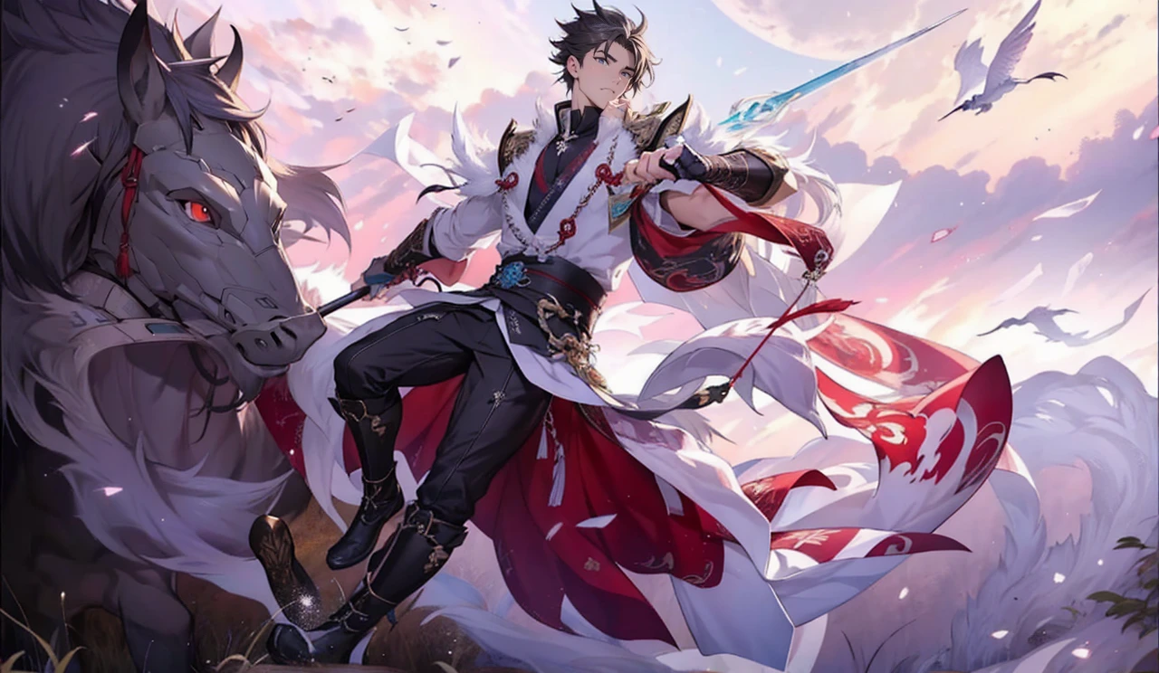 um close up de uma pessoa segurando uma espada e um escudo, por Yang J, Heise Jinyao, keqing do impacto genshin, zhongli do impacto genshin, cai xukun, arte oficial, mobile wallpaper, handsome guy in demon slayer art, inspired por Yang Jin, Qi Yang, inspirado em Huang Shen, olchas logan cura liang xing