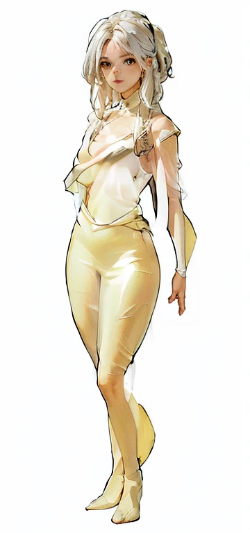 ((Upper shouldescial closeupigboobs， looking at viewe, Anime big breasts,  Standing Painting, Viewing angle,  Foreshortening, Foreshortening, 8K, Super Detail，Silver Hair,Endless Reality, White background， Standing Painting, 8K, Super Detail, 1080p, Women HD，woman, 16k, high resolution, best quality, high quality, Anatomically correct, masterpiece, precise, Ultra HD，Black silk tulle，No light effect