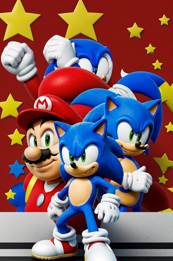 Sonic the hedgehog color a mario