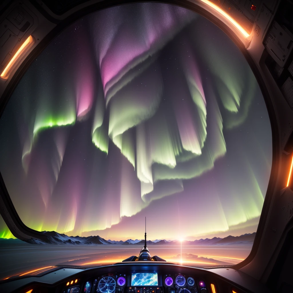 spaceship cockpit with a view of the earth and a sky, in a spaceship cockpit, cockpit view, first - person view, first-person view, first person view, first-person pov, luminous cockpit, first person screenshot, aurora spaceship environment, an epic space ship scene, drifting in space, simulated space combat