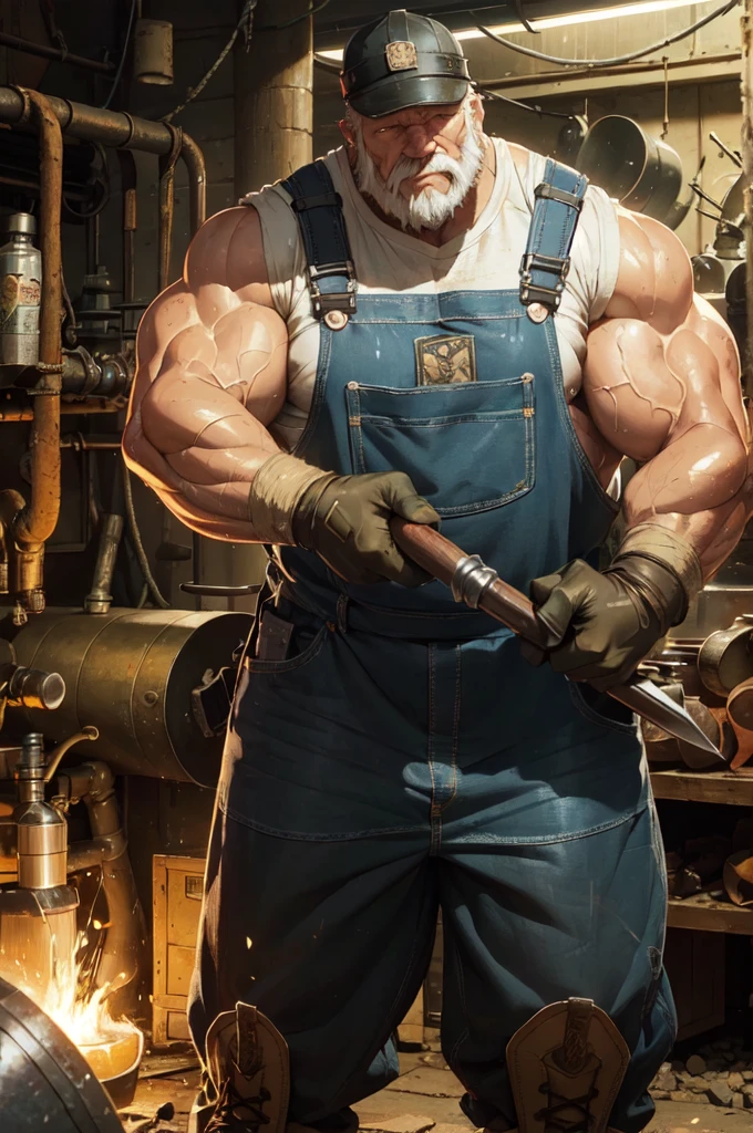 ((hand, refer to, hand袋, perfect hand)) (Highest quality,4K,8k,High resolution,masterpiece:1.2),Super detailed,(Realistic,photoRealistic,photo-Realistic:1.37),Muscular、Old man in loincloth、Huge penis、bulge、Amazing muscles、Big body、Very strong beard、landscape,rock,Steep Road,adventure,Heavy backpack,Long white beard,Powerful Weapons,Leather boots,Exhausted,Sweaty,A majestic mountain in the distance々,Gust of wind,Tall tree々,Cool breeze,Decide,peaceful,Calm,Gentle lighting