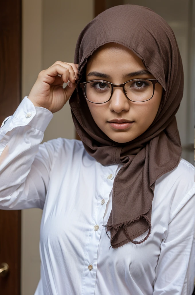 Muslim girl use glasses
