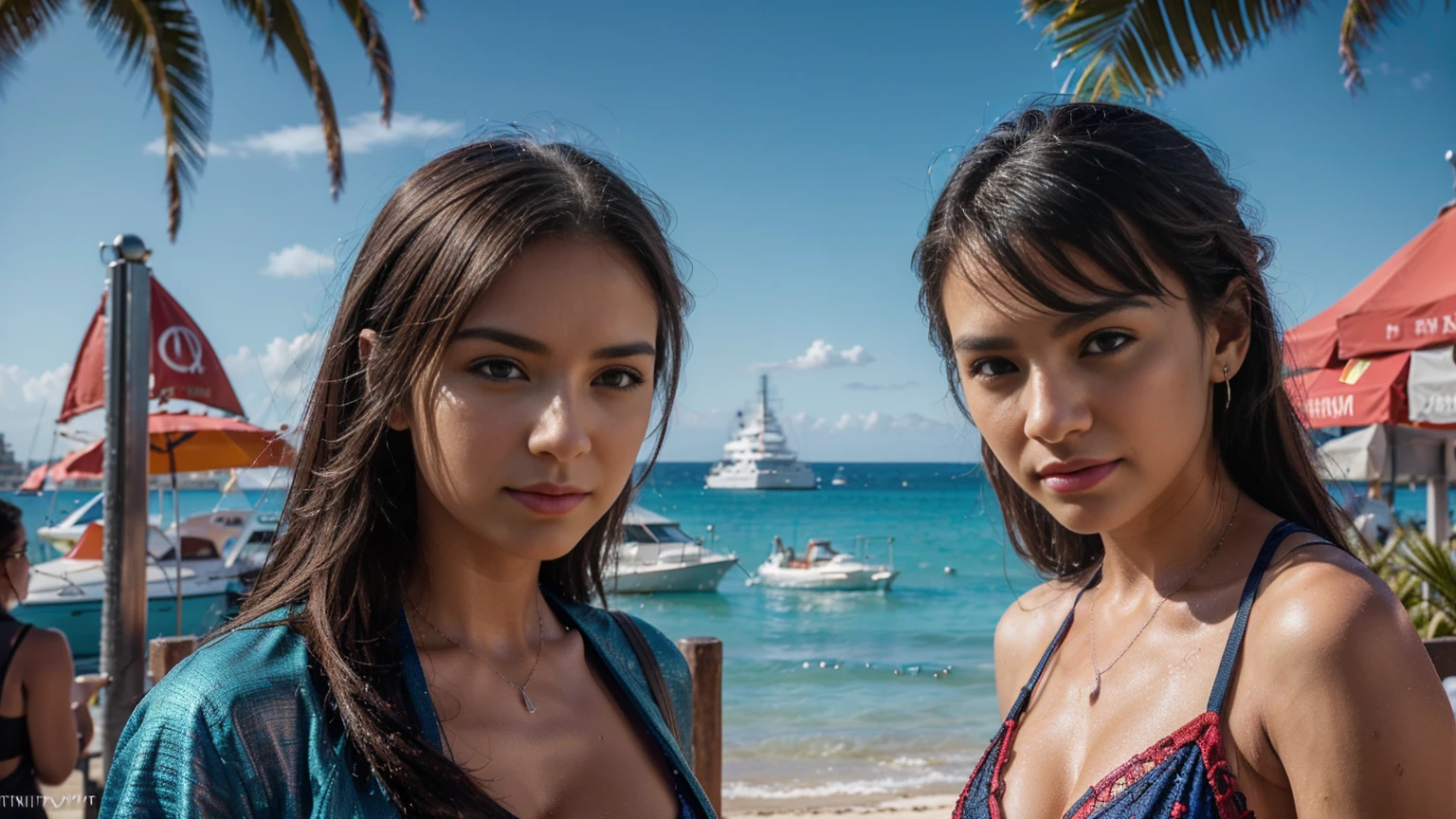 (ultra-high definition, hyper-realistic, highly detailed, high quality, sharp focus, professional lighting, vivid colors, intricate details), (beach in Ibiza Spain background with water, yachts, boats, detailed architecture, people, vibrant atmosphere), (best quality,4k,8k,16k,Highest,masterpiece:1.2),(realistic,photorealistic,photo-realistic:1.37), (extremely detailed CG unit, 16k wallpaper), 16k UHD, 16k HDR, Fujifilm XT3 sharp focus, professional lighting, vivid colors, intricate details, film grain, RAW photography, Fujifilm XT3 realistic painting art, f5.6, physically-based rendering, natural lighting, cinematic lighting ,dramatic lighting, professional, dynamic movement, colorful lighting, vibrant colors, studio lighting, professional photography, cinematic composition, symmetrical framing, Utilize state-of-the-art deep learning models and adjust parameters according to quality metrics such as Structural Similarity (SSIM) and Perceptual Loss to create an image that is indistinguishable from a real, high-quality photograph, fine-tuning, (be creative),