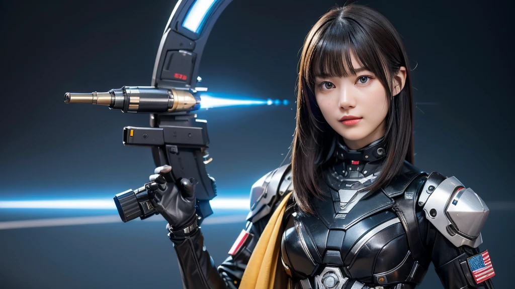 Textured skin, Very detailed, Attention to detail, high quality, 最high quality, High resolution, 1080p, hard disk, beautiful,(cyborg),(Missiles fired from the chest),(Machine gun in both hands),beautifulcyborg女性,Long Hair,The bangs are uniform,メカcyborgガール,Battle Mode,Girl with a mechanical body,彼女は武器を持った戦闘用cyborgメカを身に着けている,Full Body Shot