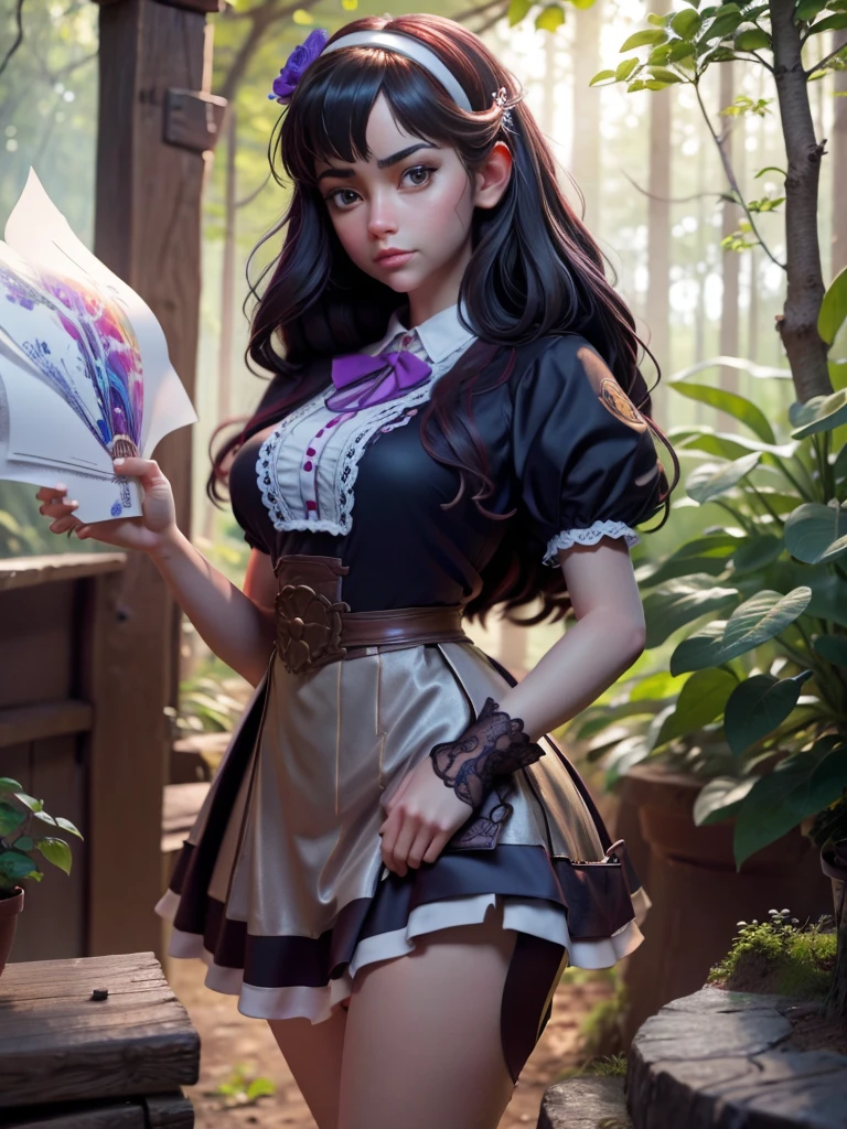 a woman in a purple dress is standing in the forest, extremely detailed germen de arte, chica anime seductora, a sexy maid in a magical forest, hermosa y seductora mujer anime, fantasy art style, style germen de arte, Arte detallado de alta calidad 8k, ig model | germen de arte, alena aenami and germen de arte, chica elfa, Sorteos de Wlop Ross.8k.