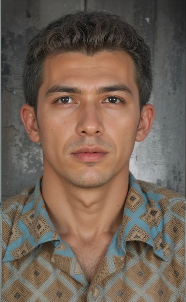 A realistis european man face age 25 years wear a batik,ultra hd 8k