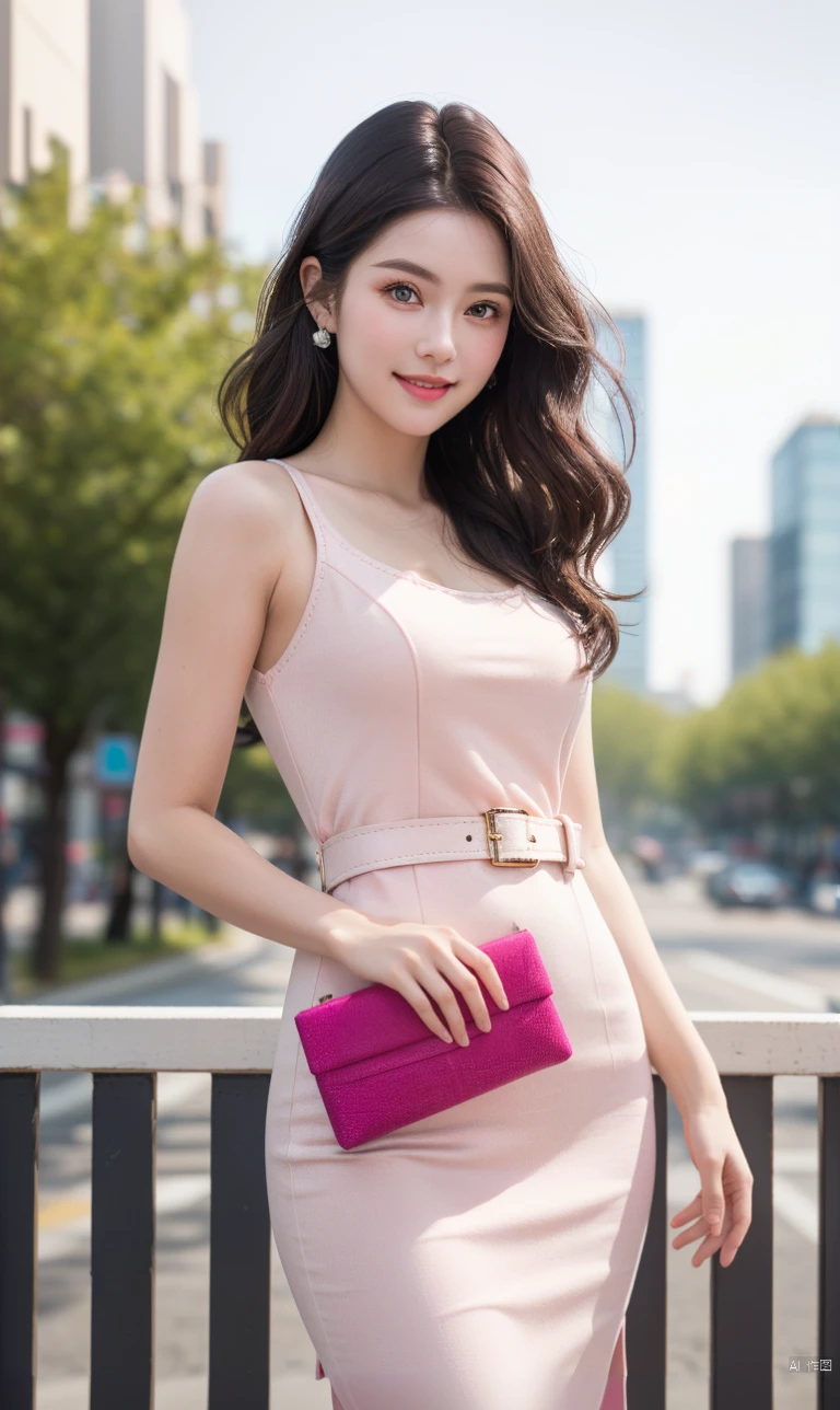 a gorgeous young korean woman wearing a pink dress, posing for a photo, beautiful south korean woman, beautiful detailed portrait, detailed eyes, detailed lips, long eyelashes, elegant dress, fashion model, studio lighting, high quality, masterpiece, photorealistic, ultra-detailed, sharp focus, vivid colors, beautiful scenery, natural lighting