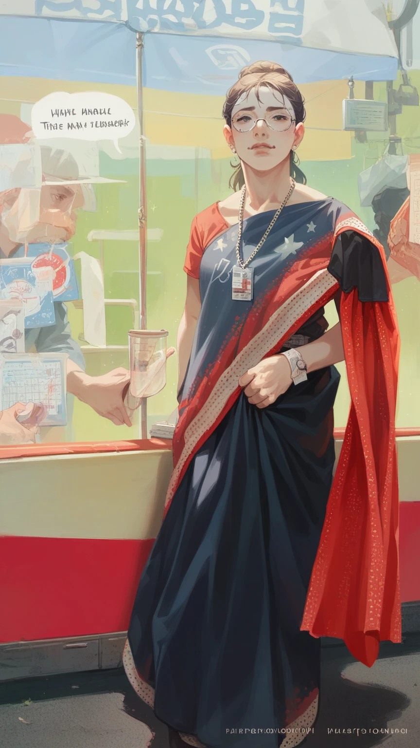 Change the saree to medical appron