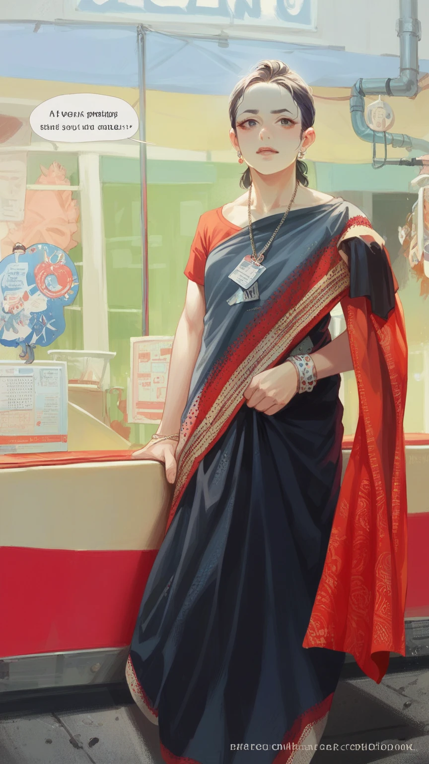 Change the saree to medical appron