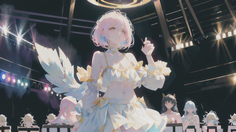 perfectly structured, (watercolor), Digital Illustration, Anime style, Mysterious Dark Princess, Very detailed, Volumetric Lighting, Kawaii pastel colors, Dynamic Synthesis, The image is clear and sharp, (Beautifully, sublimation:1.2), Beautiful beyond words,Large Breasts,Full breasts,Golden ratio figure,Perfect body,Ultra wide-angle shooting,Full body shot,Body close-up,Look at the audience,Wearing a tulle bikini,Soft anime illustration, Soft dark background,Fujifilm XT3 Clear focus, f 5.6, High Detail, Clear focus, Dramatic, (Wearing openwork clothing), (Looking at the audience:1.8), (Natural light), (Tempting)