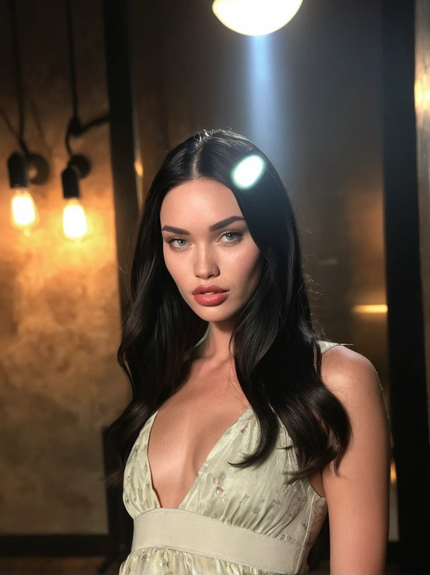 a realistic instagram photo of a [ really beautiful exotic androgynous supermodel 19 year old woman] , with [long, dark hair] , looks like [Megan FOX] and [Adriana Lima], light makeup, looking [innocent, cute, flushed] , dress [light] skin --ar 9:16 --stylize 750 --v 6