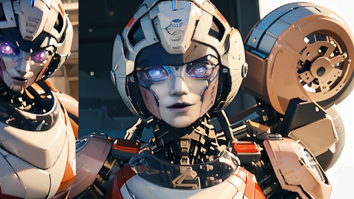 ROTB_Arcee, 1 chica, sonrisa, robot, mecha, (ojos brillantes:1.2), face reference, face focus, frontal de cara, retrato, referencia de cara, de frente , mirando al espectador. viendo de frente, cara completa, bCaderas anchas, ombligo, muslos gruesos, pose T , modelado 3d, voluptuosa, primer plano, enfoque frontal, retrato, de frente 1:2, mirando al observador frontal, modelado 3d , 3d , blender Cuerpo completo hole body highly detailed, highly detailed figure, female full body, female body, humanoid woman, female full-skin figure, realistic body structure, woman body, female human torso, perfect human female specimen, human female, detailed body structure